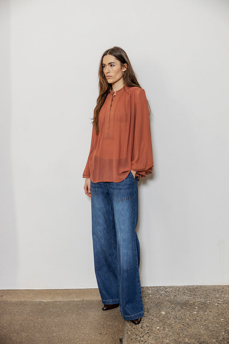 Project AJ117 Lillies viskoosipaita, Garnet