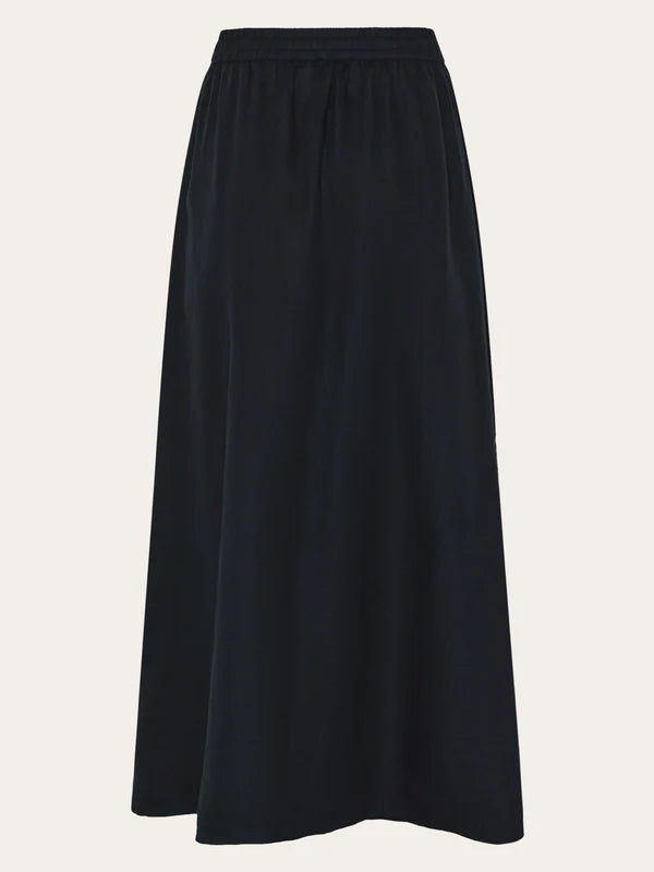 Knowledge Cotton Apparel Linen Maxi -pellavahame, Black