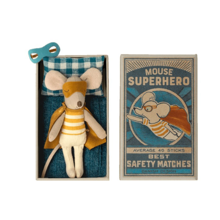 Maileg Superhero Mouse in Matchbox, Little Brother