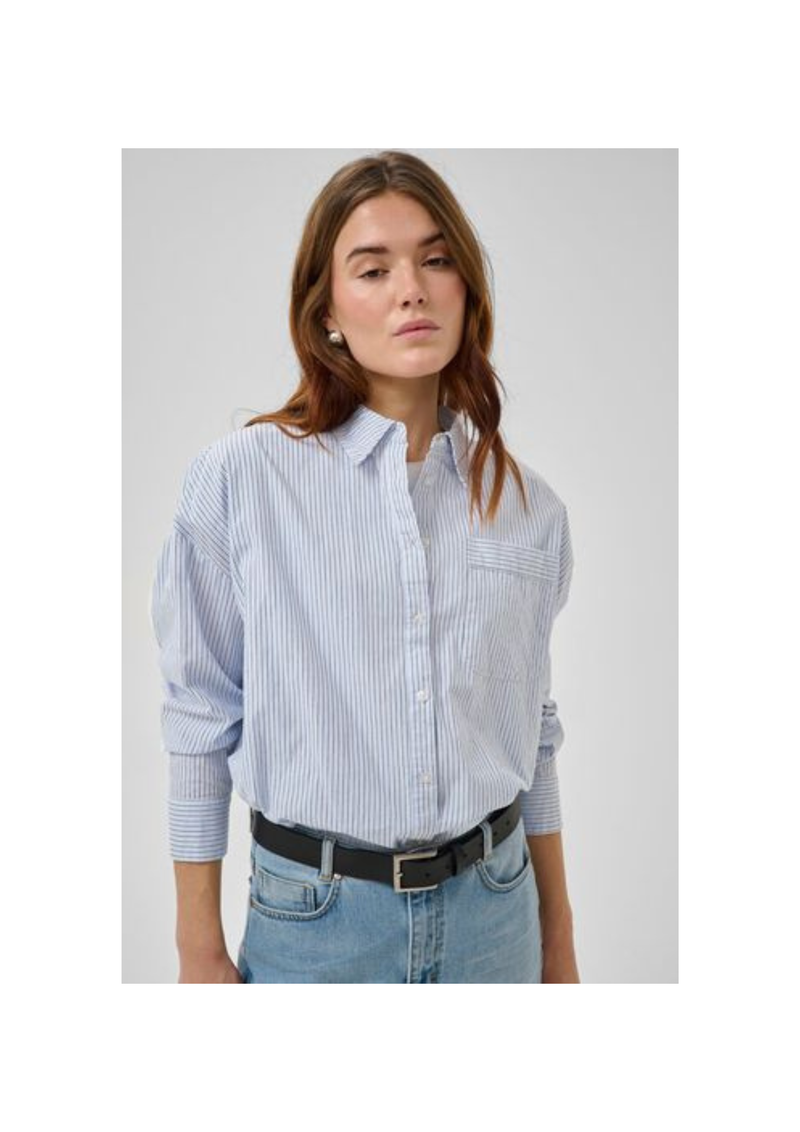 Feline Boxy Shirt paitapusero, Cashmere Blue Striped