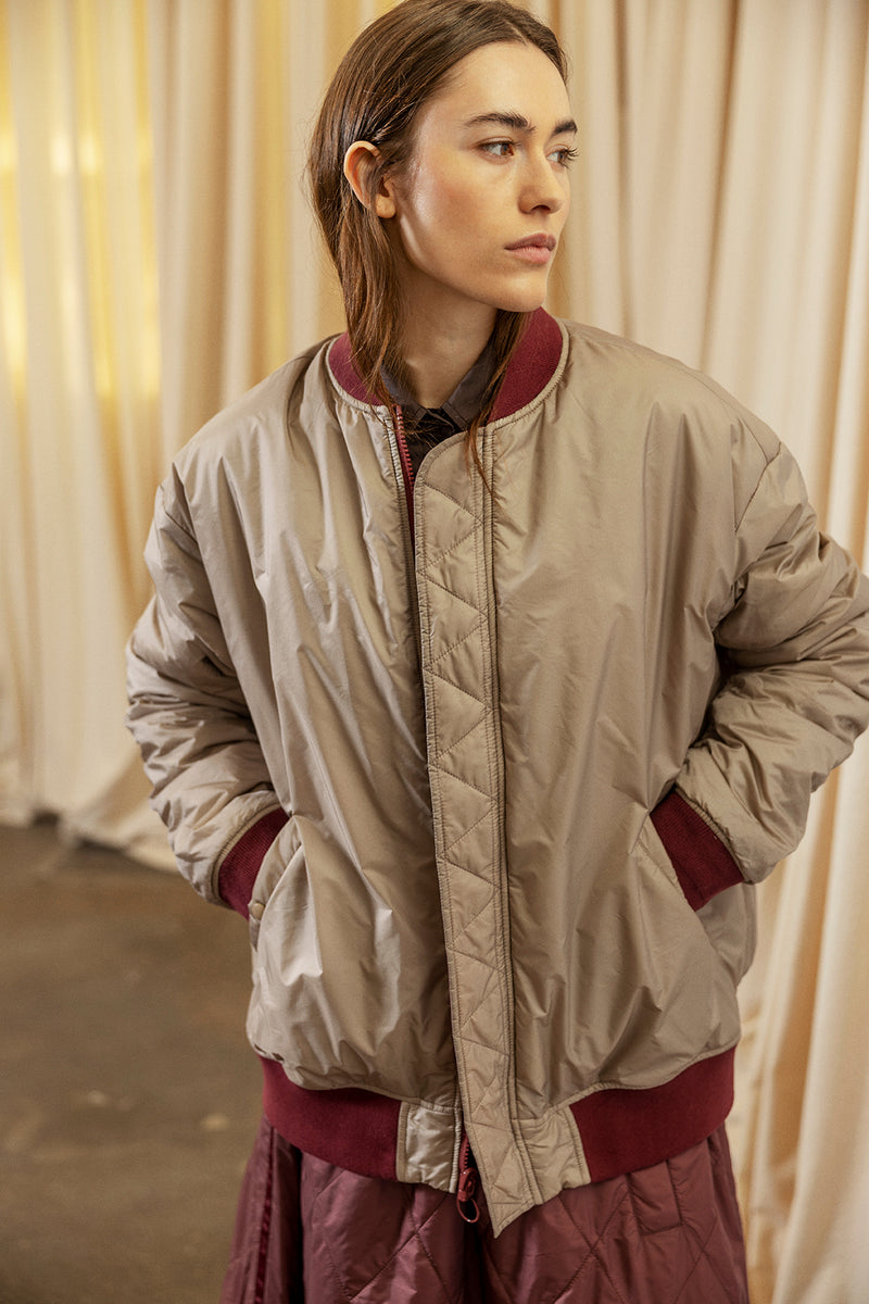 Project AJ117 Nigella bomber-takki, burgundi