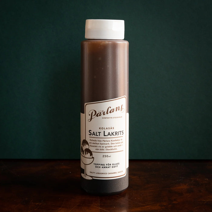 Pärlans Kolasås muovipullossa, Salt lakrits