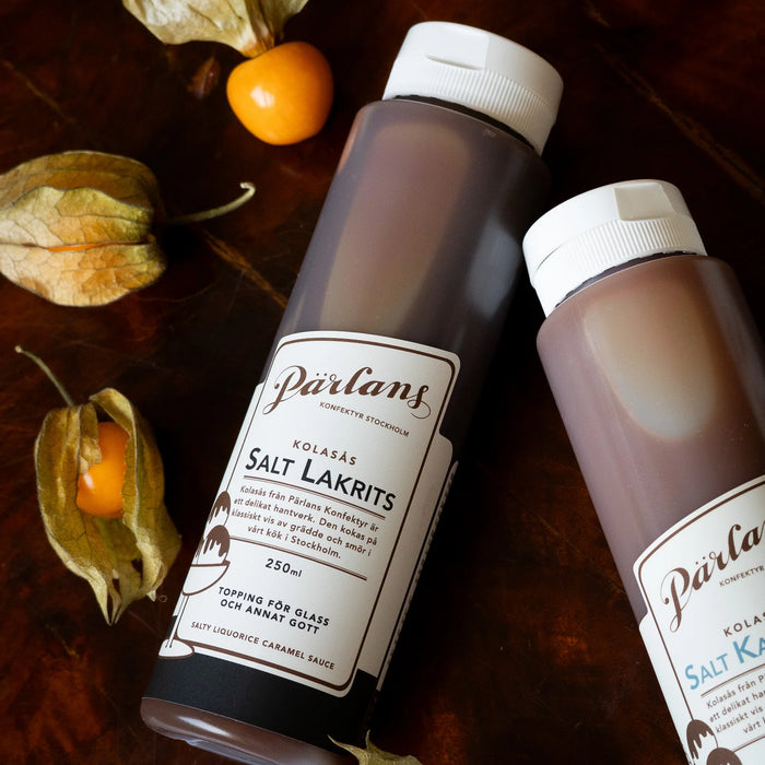 Pärlans Kolasås muovipullossa, Salt lakrits