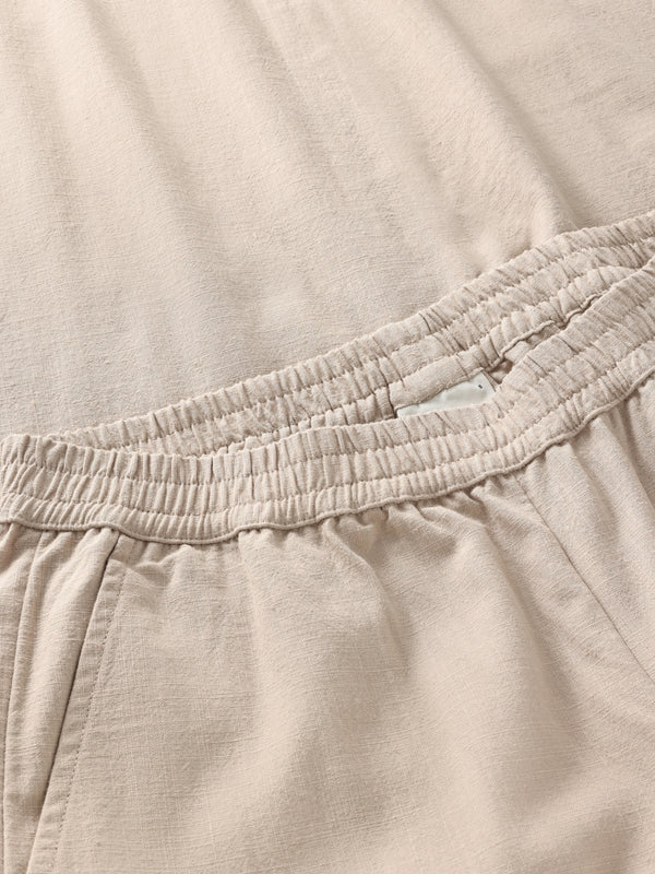 Knowledge Cotton Apparel Posey Wide Linen Blend -housut, Light Feather Gray