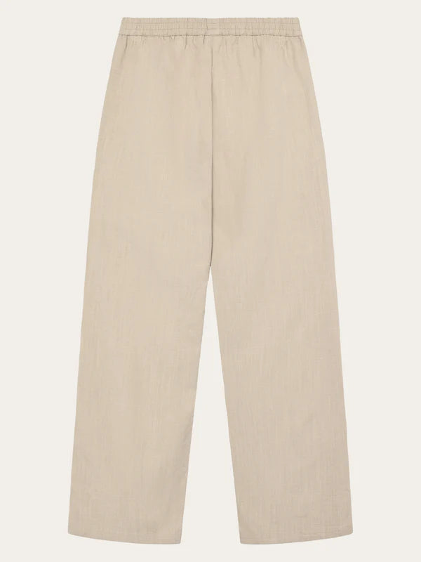Knowledge Cotton Apparel Posey Wide Linen Blend -housut, Light Feather Gray