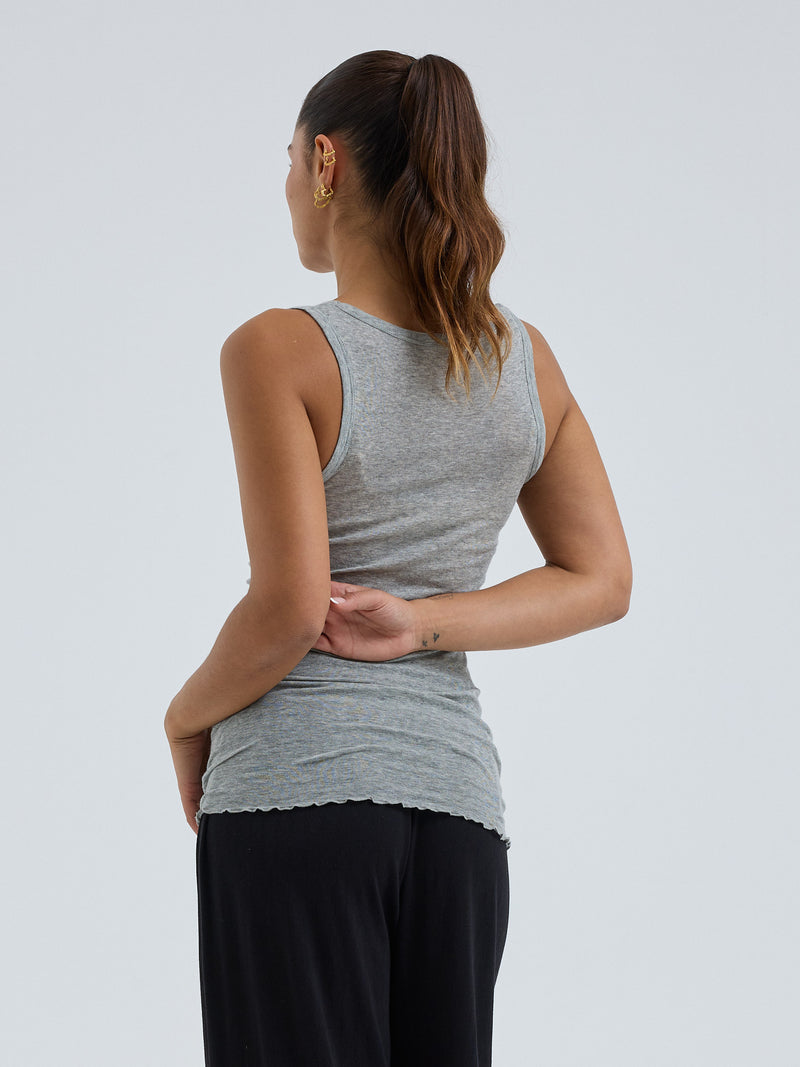 Seamless Basic Cotton Bella puuvillatoppi, Grey Melange