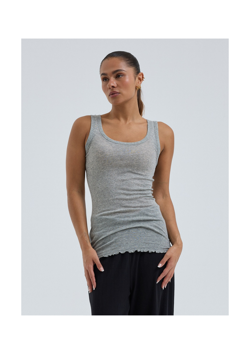 Seamless Basic Cotton Bella puuvillatoppi, Grey Melange