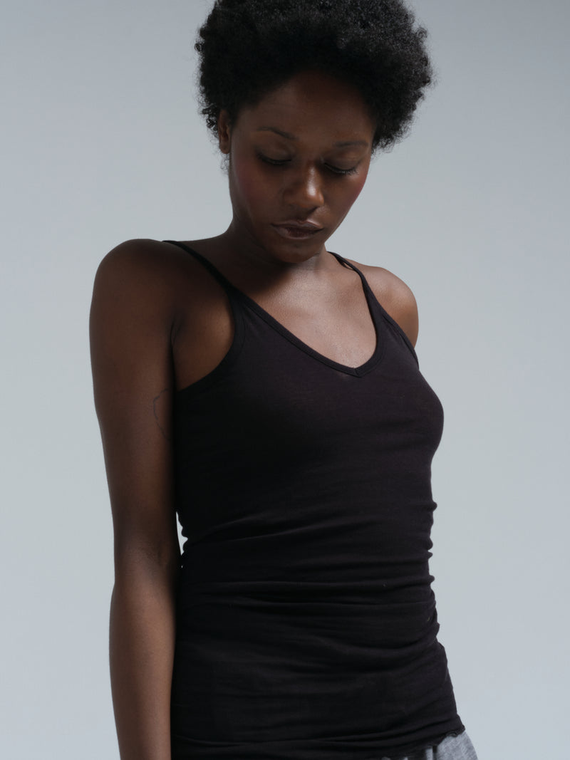 Seamless Basic Cotton Spaghetti puuvillatoppi, Black