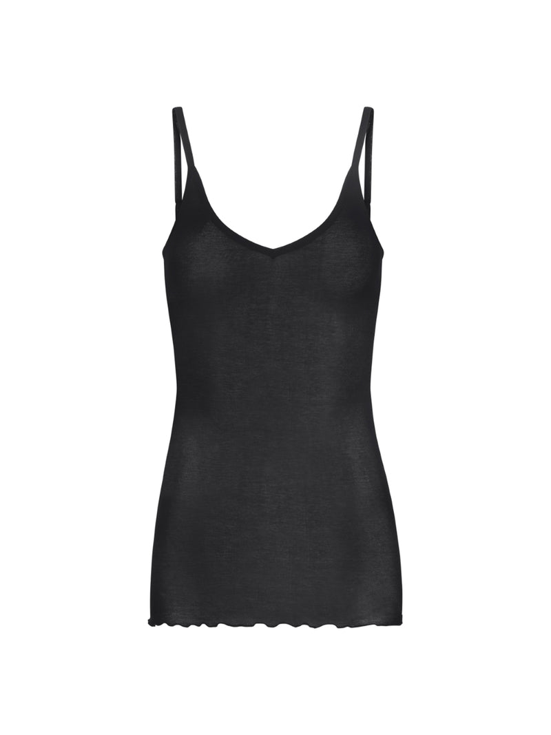 Seamless Basic Cotton Spaghetti puuvillatoppi, Black