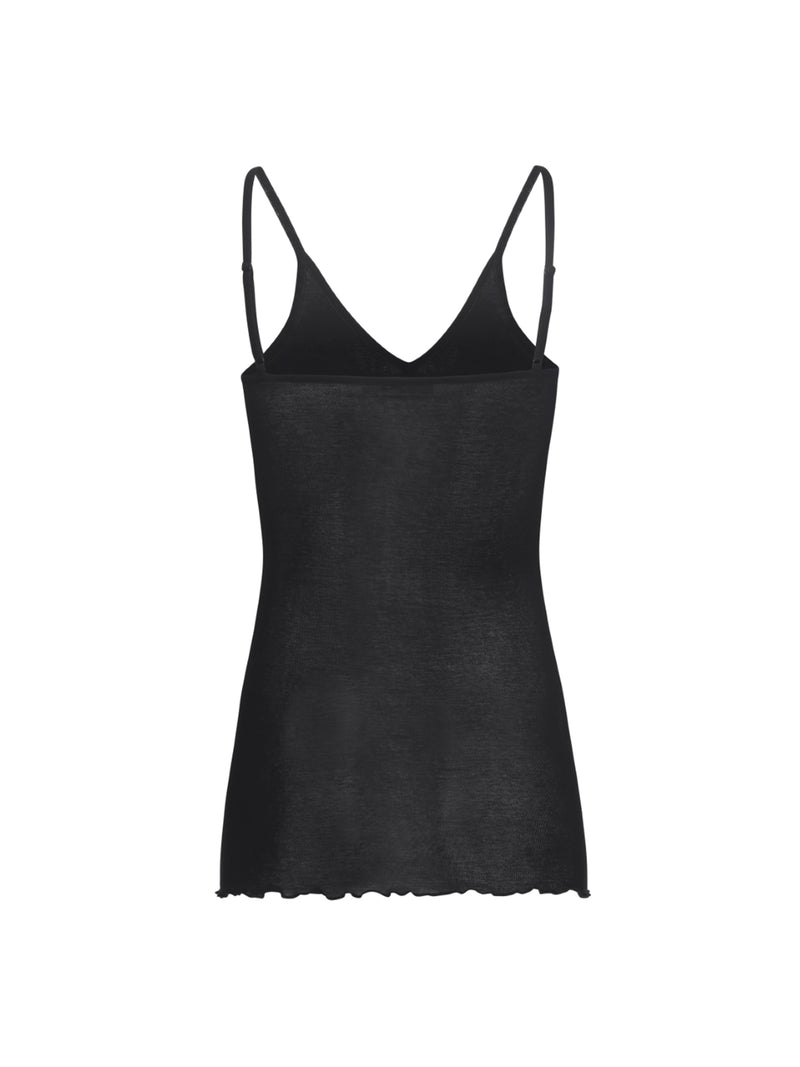 Seamless Basic Cotton Spaghetti puuvillatoppi, Black