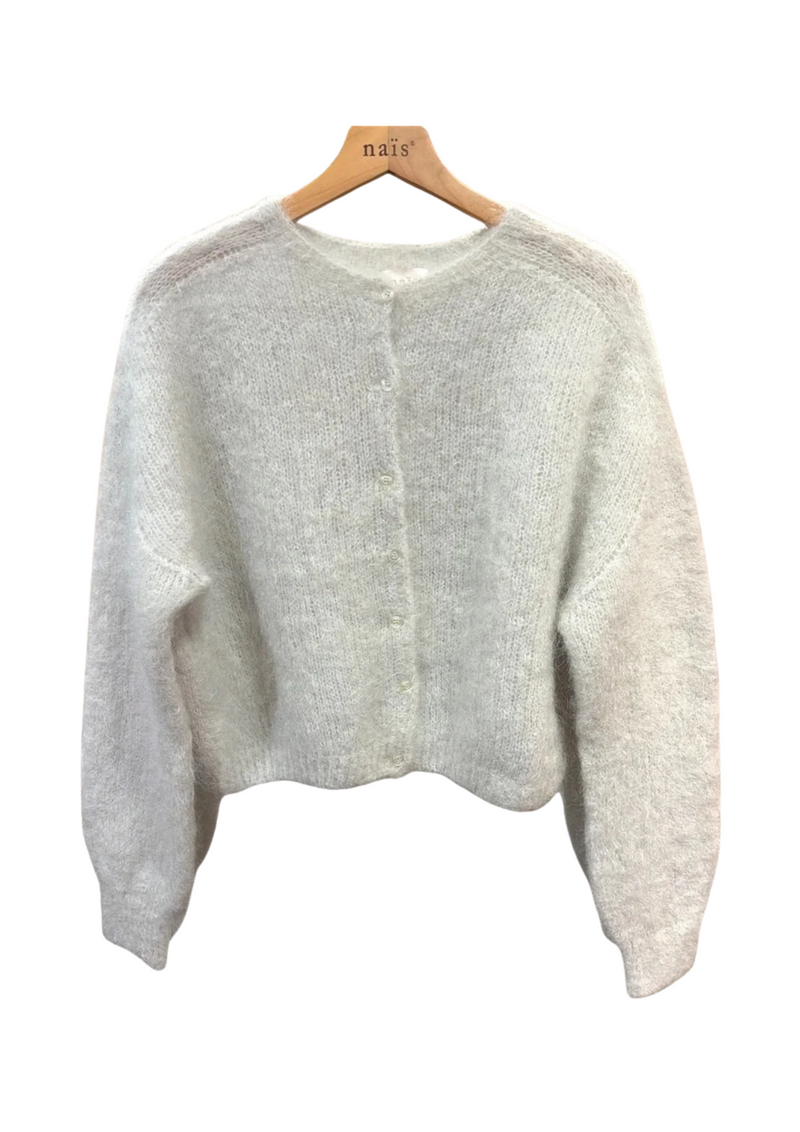 NAÏS PARIS 80% Kid Mohair neuletakki, Light Grey