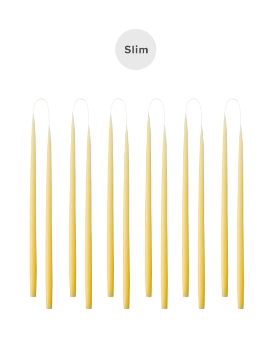 Kunstindustrien Antiikkikynttilä SLIM Light Yellow 2 kpl