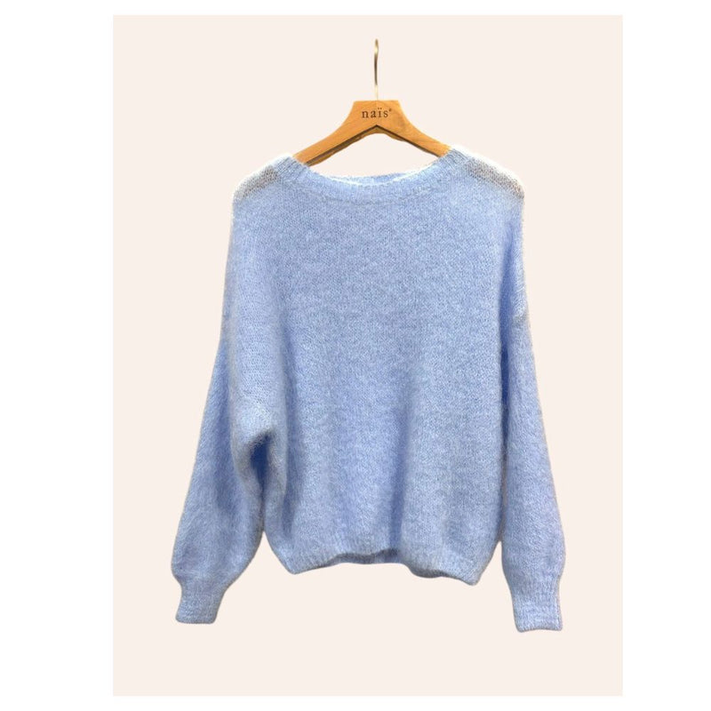 80% Kid Mohair neulepaita, Sky Blue