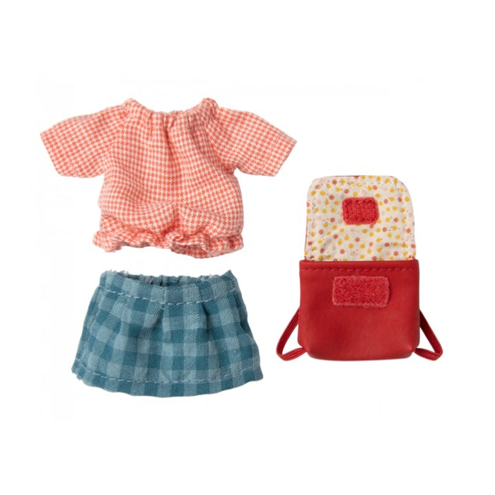 Maileg Clothes and Bag Big Sister Mouse, Red