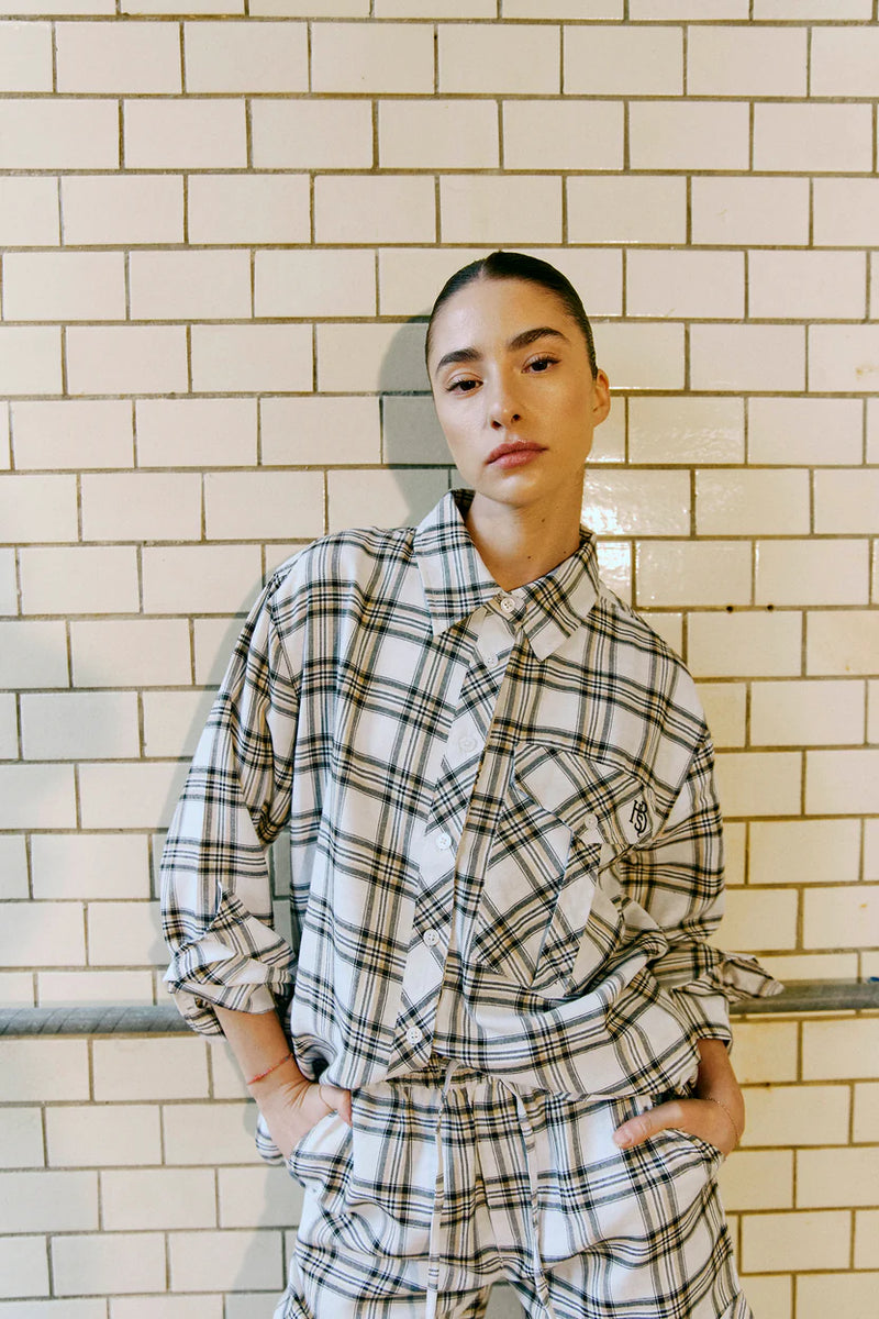 Humble By Sofie Oversized ruutupaita, Off white