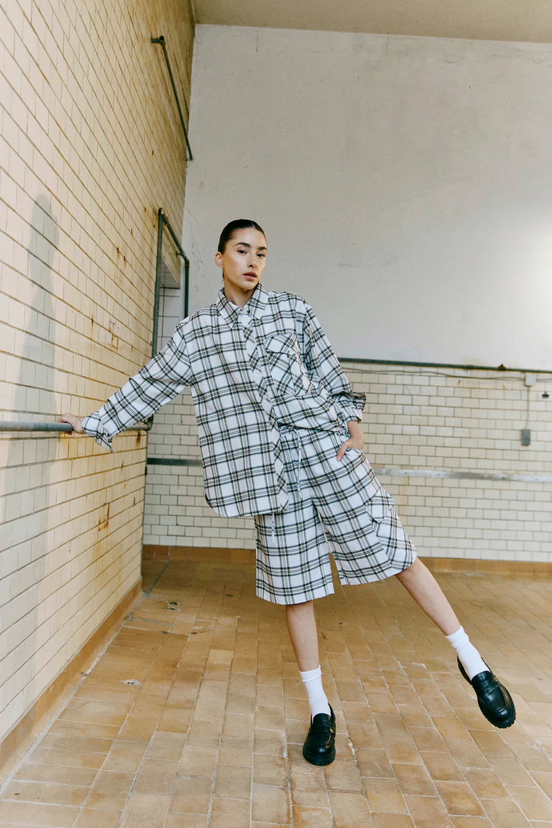 Humble By Sofie Oversized ruutupaita, Off white