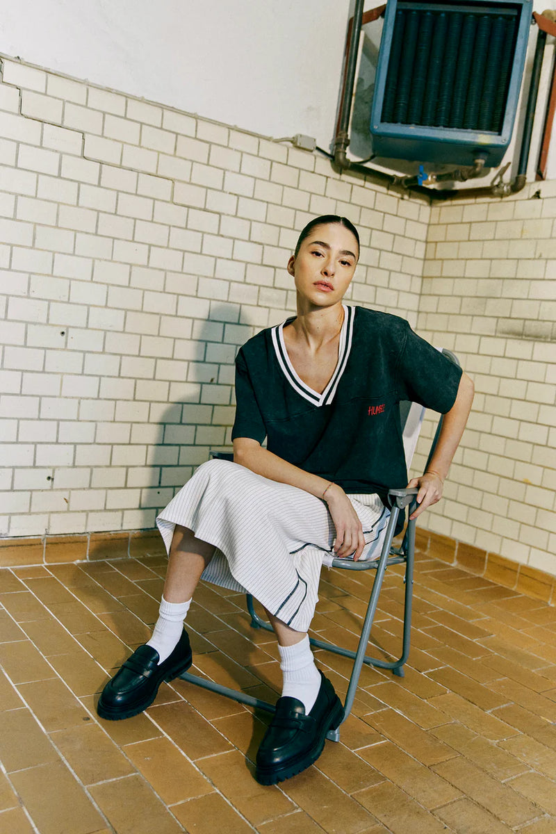 Humble By Sofie raidallinen hame, Off white