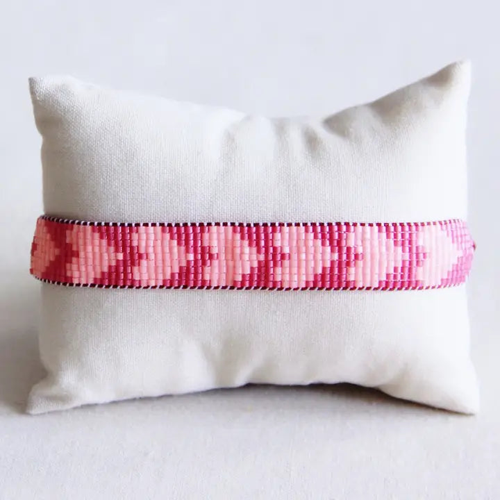 Bazou Heart Woven rannekoru, Hot Pink/Peach