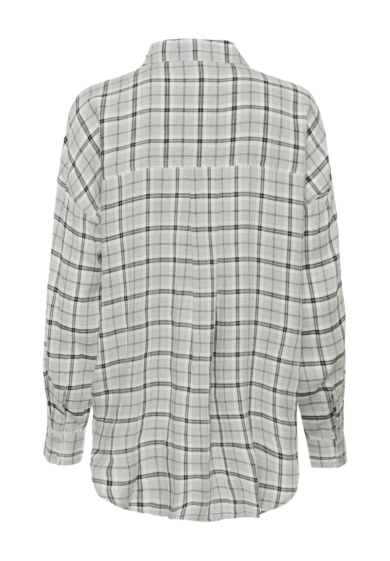 Iris Boxy Shirt paitapusero, Light Grey Check