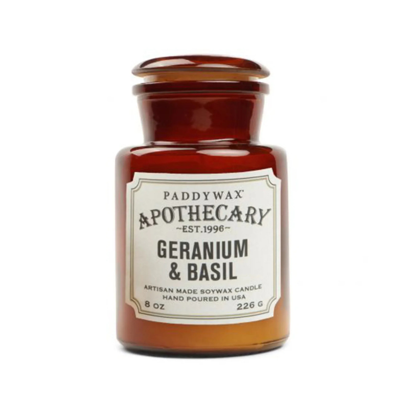 Apothecary tuoksukynttilä, Geranium & Basil