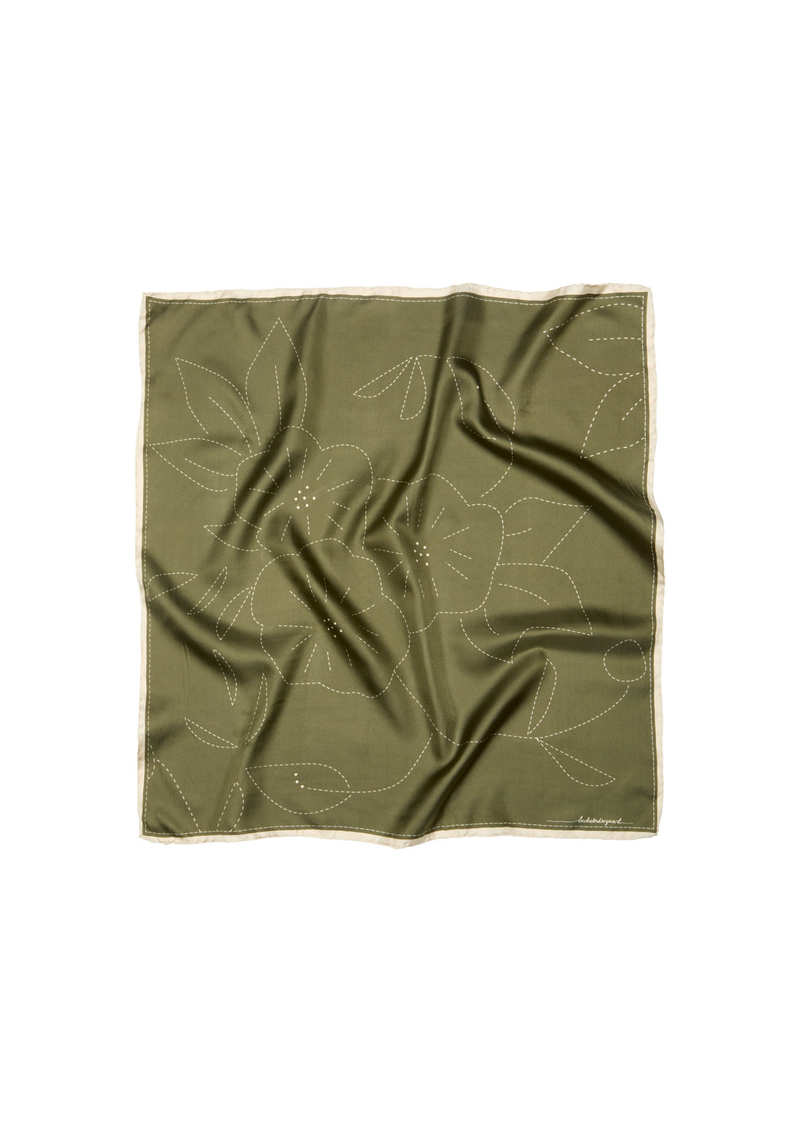 Becksöndergaard Stitched Efloria Sia huivi, Dark Olive