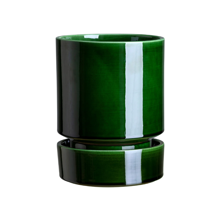 Bergs Potter lasitettu kukkaruukku ja aluslautanen, Ø 14 cm