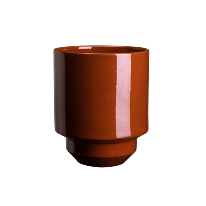 Bergs Potter Hoff lasitettu kukkaruukku, Rusty Red Ø 18 cm