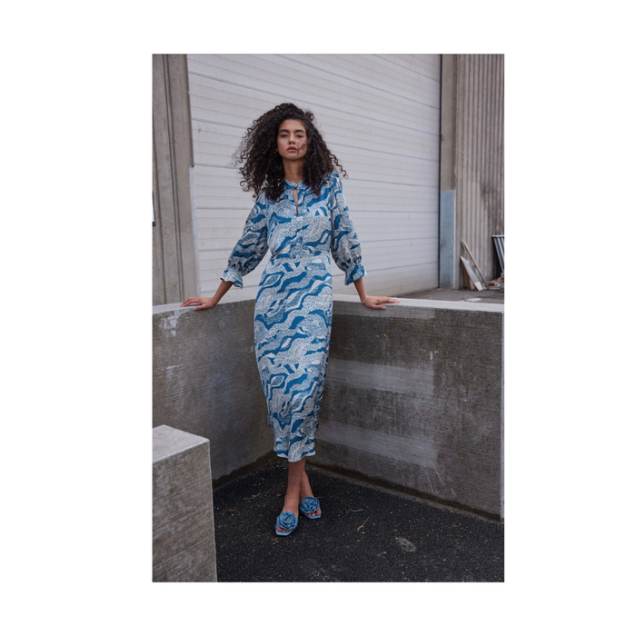 Bruuns Bazaar Clarenas mekko, blue lace print