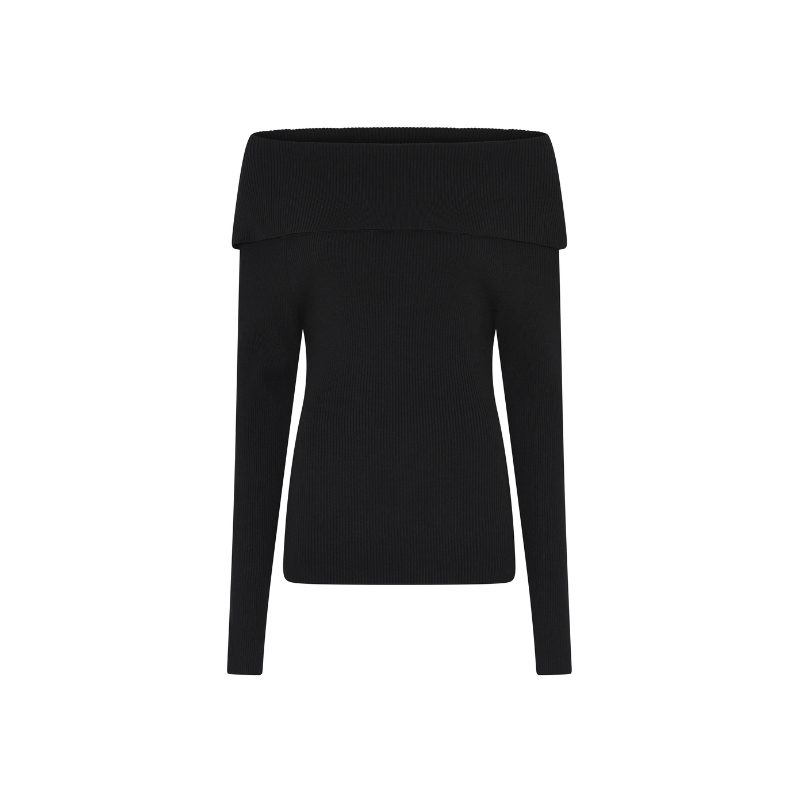 Bruuns Bazaar Tonna off-shoulder neule,  Black