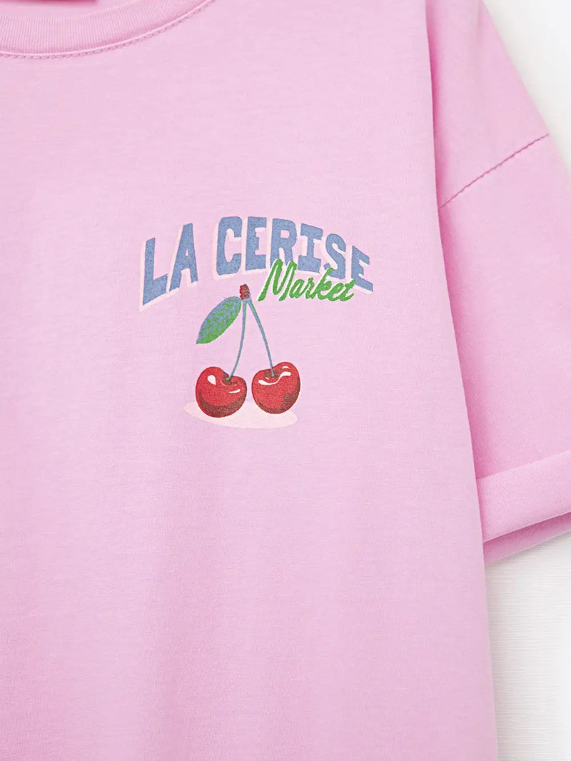 Q2 La Cerise Market Saint-Tropez t-paita, Pink