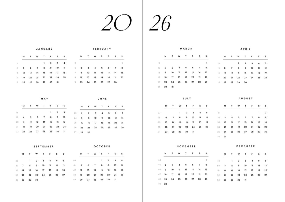 Cozy Publishing vuosikalenteri 2026, sininen