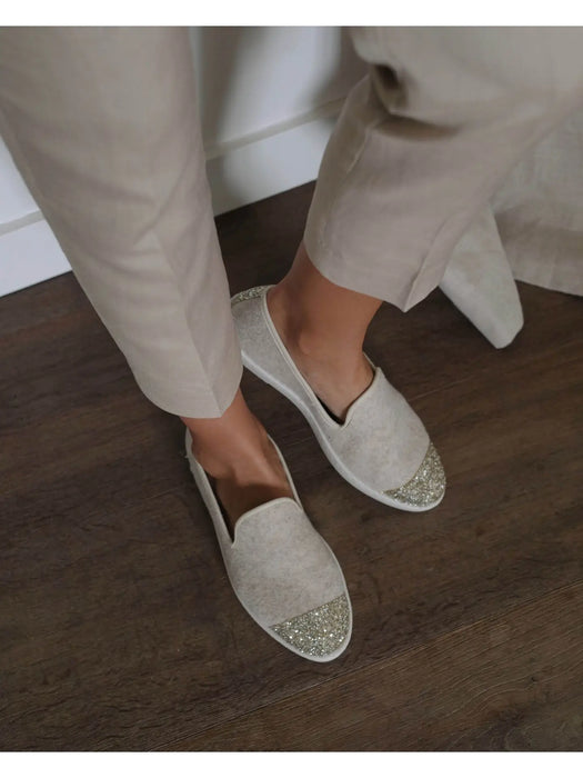 Angarde Naisten villa-tohvelit, beige paljetit