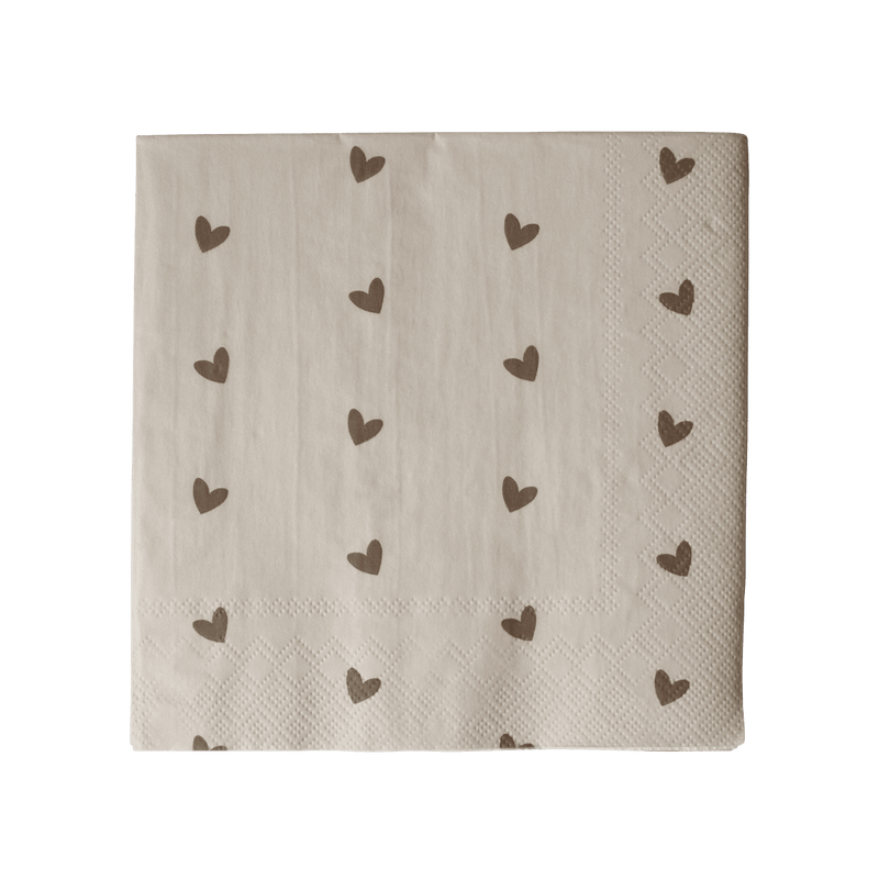 DBKD Heart paperiservetti, brown