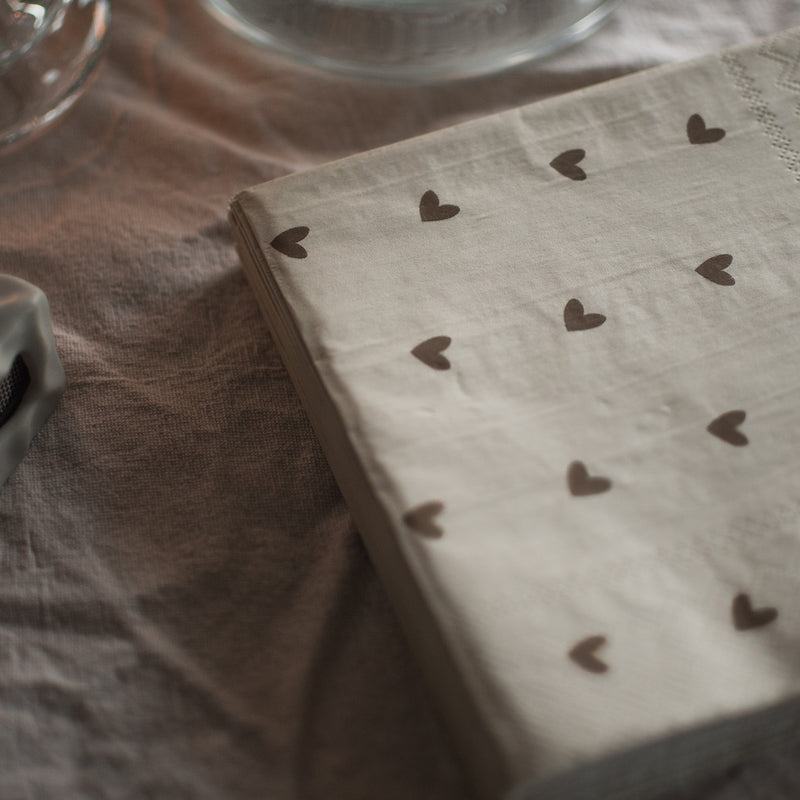 DBKD Heart paperiservetti, brown