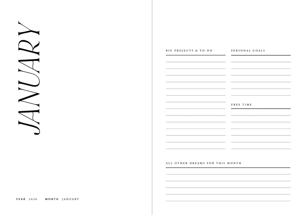 Cozy Publishing vuosikalenteri 2026, sininen