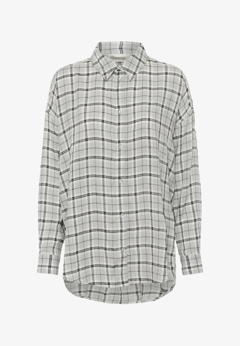 Iris Boxy Shirt paitapusero, Light Grey Check
