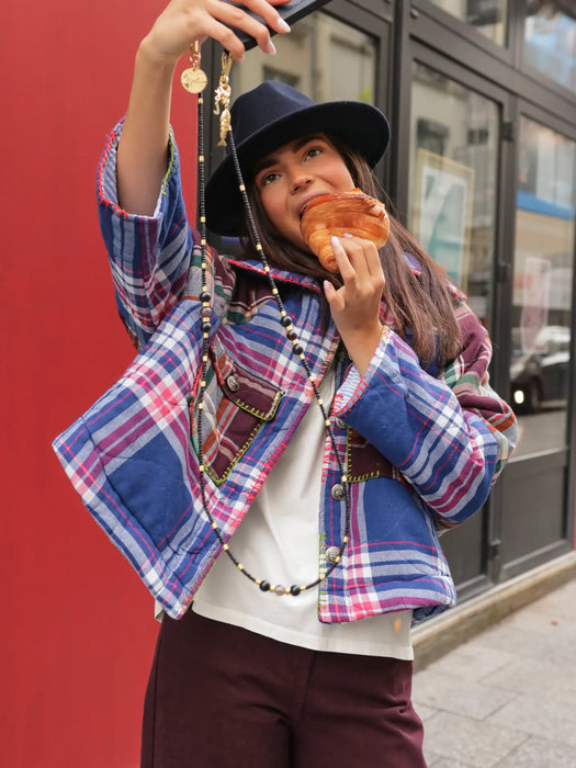 Parisian Patchwork takki, ruudullinen