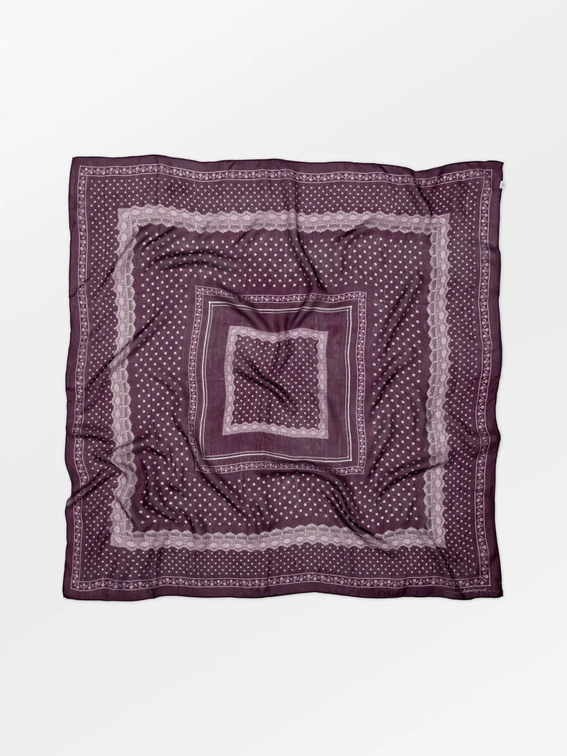 Bromflora Lacia Tabby Sia S silkkihuivi, Fig red