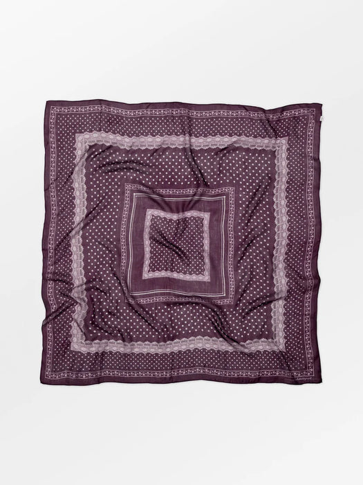 Bromflora Lacia Tabby Sia S silkkihuivi, Fig red