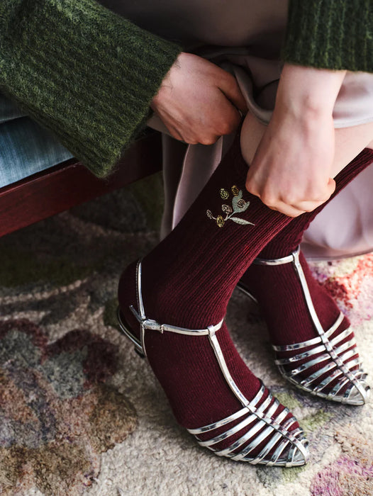 Becksöndergaard Rosy Cotta sukat, Fig red