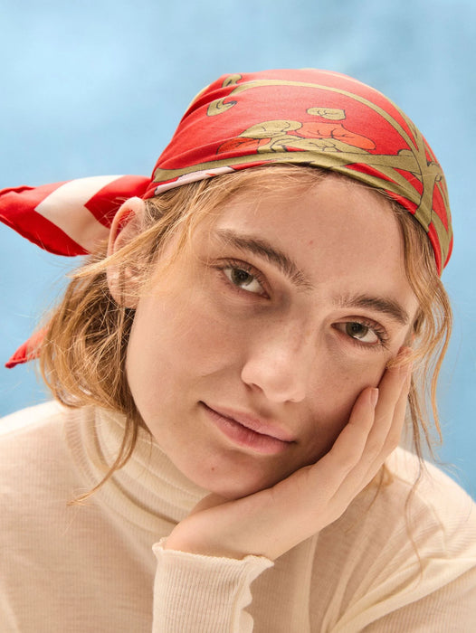 Magna Flower Sia silkkihuivi, Adrenaline Red