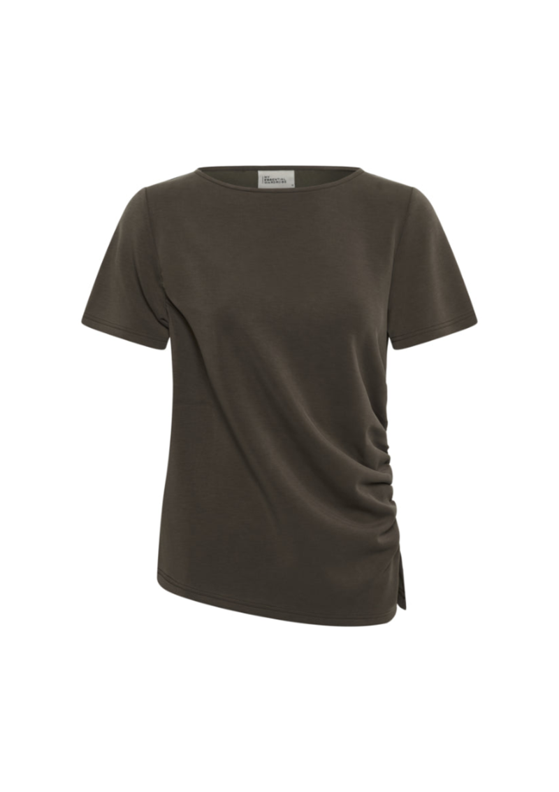 Helle Asymmetric lyhythihainen pusero, major brown