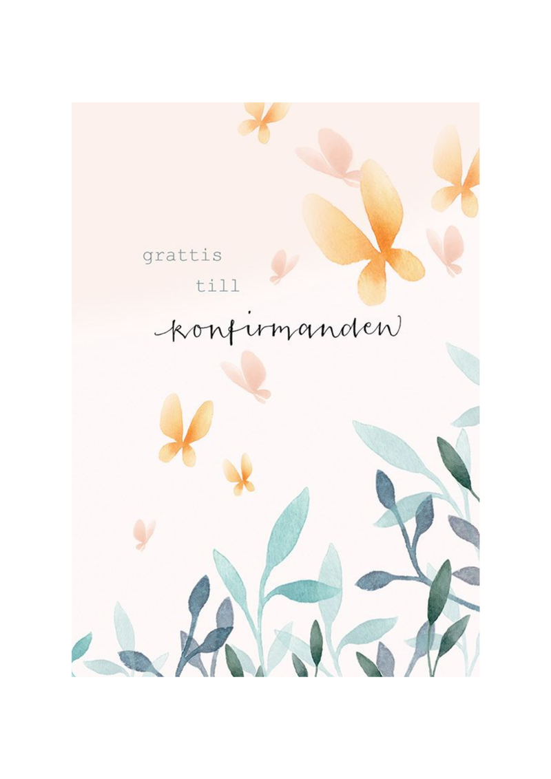 Grattis till konfirmanden, kotimainen onnittelukortti