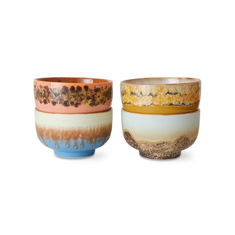 HK Living 70's ceramics nuudelikulhot, Seabreeze