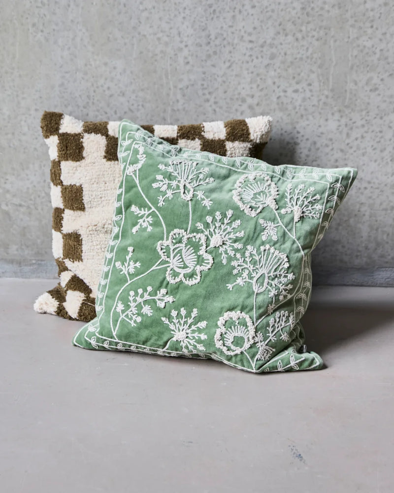 House Doctor Mano tyynynpäällinen, Mint green/Off-white