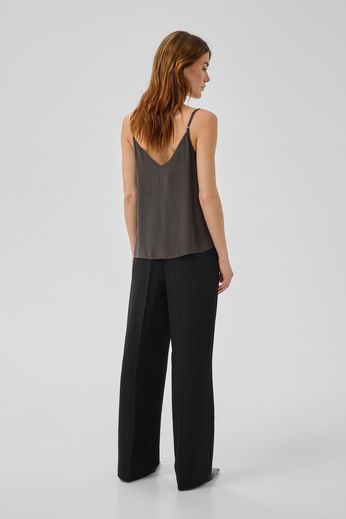 Silk Strap Top, Dark Shadow