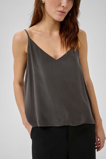 Silk Strap Top, Dark Shadow