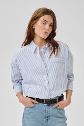 Feline Boxy Shirt paitapusero, Cashmere Blue Striped