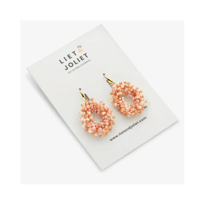 Vanna Lasihelmi-korvakorut, old pink