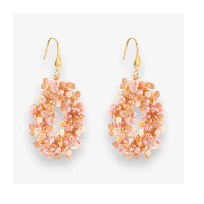 Vanna Lasihelmi-korvakorut, old pink